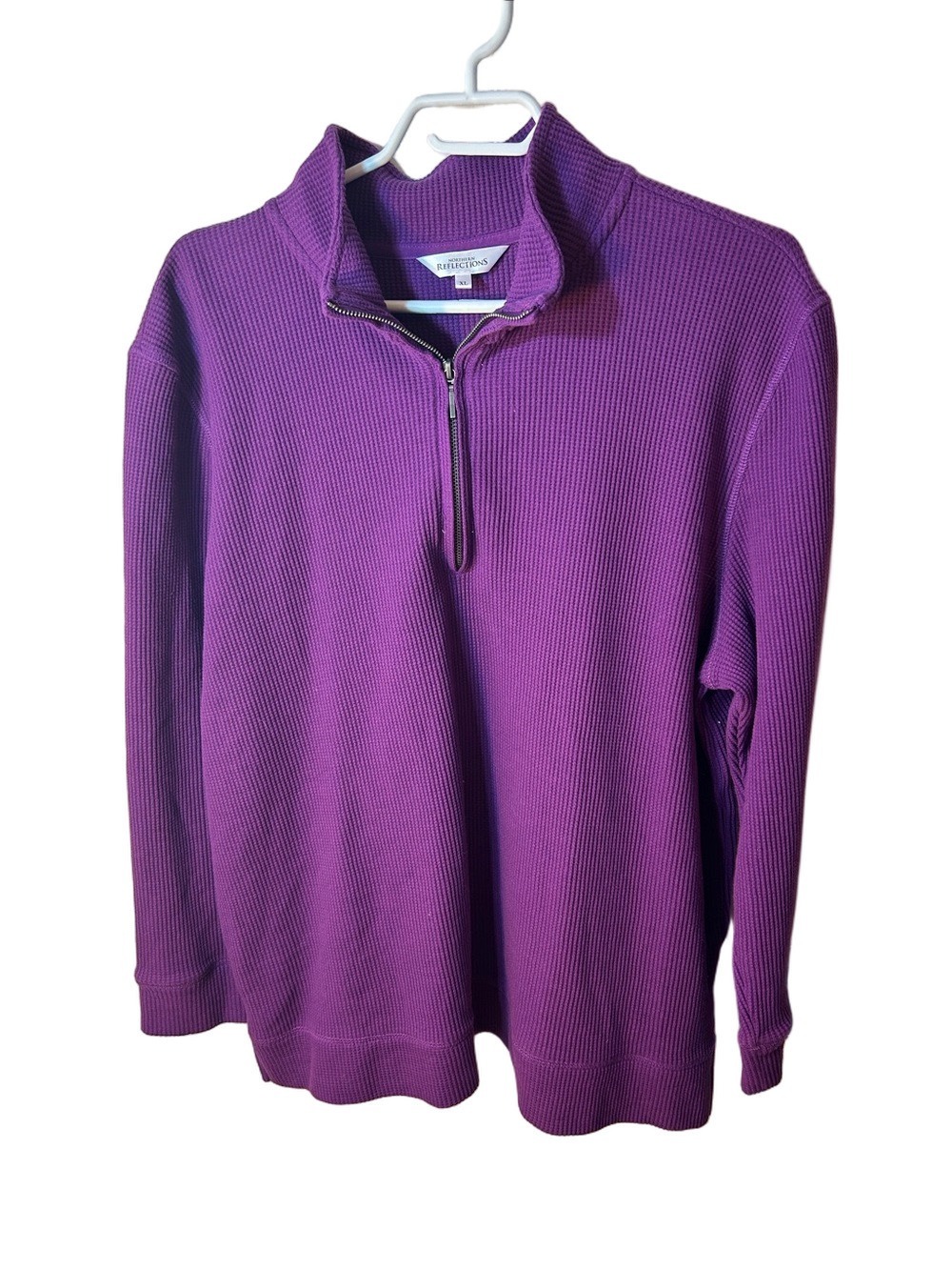 Northern reflections waffle knit quarter zip sweater size XL